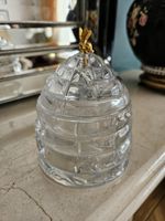 Rare heavy Gorham crystal glass Beehive Honey Pot with Gold plated 🐝