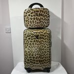 HEYS Spinner Suitcase Plus Beauty Toiletries Hard Case Luggage set Leopard Print