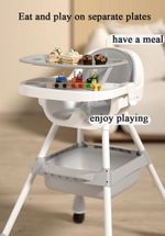 Adjustable 3-In-1 Baby Highchair Infant High Feeding Seat Toddler Table Chair