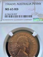 AUSTRALIA 1D Penny 1964 (m) NGC MS65RD - Stunning red coin