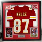 Signed and Framed Travis Kelce Jersey
