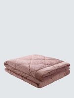 William Morris Strawberry Thief Quilted Bedspread 235 x 235cm - Tea Rose