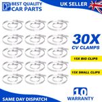 30X SET OF UNIVERSAL CV JOINT CRIMP CLAMP, STAINLESS STEEL CV BOOT CLIPS KIT