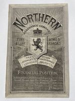Original paper advertisement for the Northern Assurance Company 1890s