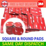 3M DOUBLE SIDED STICKY PADS Strong Heavy VHB Adhesive Mounting Tape Square Round