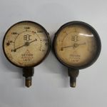 B.O.C British Oxygen Company Vintage Brass LB/0" Industrial Pressure Gauges X 2