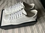 Gucci ace perforated GG white leather trainers - size 40 uk 7 rarely worn