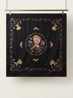 Manila Silk Shawl Vintage Hummingbird Decorative