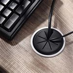 Desk Cable Grommet Wire Hole Cover Rubber Plug Office Table Cord Tidy Black UK