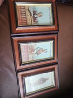 WILLS`S CIGARETTES SET OFF 3 CARDS IN THE WOODEN FRAMES Some Dents And Scratches