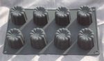 8 LARGE Canele Cannele Silicone Bakeware Cake Mould Tin French Fluted Mold Pan