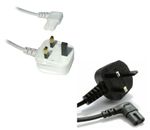 1m,2m,3m,5m,0.5m Power Cord UK Plug to Right Angle Figure 8 Lead Cable C7 Black