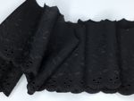 Quality Black Classic Design Broderie Anglaise Lace Trim 4"/10.5cm CHOOSE LENGTH