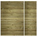 Redwood Slatted Driveway Gates 3/4 1/4 Sized Pair Strong Entrance Modern Gates