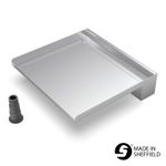 200mm Stainless Steel Waterfall Water Blade Cascade 300mm Spout - Bottom Inlet