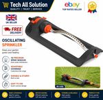 Hozelock Rectangular Sprinkler Plus 250L Garden Lawn Oscillating Water Jets