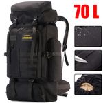 70L Large Tactical Army Backpack Camping Hiking Outdoor Bag Travel Rucksack