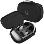 Carry Case for Meta Quest 2 VR Headset and Touch Controllers Black Molded Case