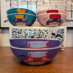 Marmite Ceramic Bowls Set of 6 Purple/Teal/Pink by ECP Design Pop Art Style