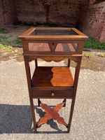 Antique Bijouterie Victorian Mahogany Display Table Collectors Jewellery Cabinet