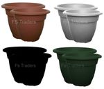 Round Plastic Plain Plant Pots Garden Flowers Grow Water Indoor Outdoor Planters