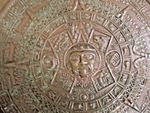 Vintage Copper Mexican Mayan Calendar Tray Plaque Plate Mexico