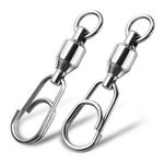20/50/100PC Ball Bearing Fishing Swivels w/ Fast Snap Clip Rolling Sea Connector