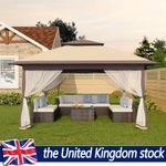 3x3m Garden Folding Tent Heavy Duty Pop Up Gazebo Outdoor Patio Party UK w/ Bag