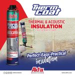AKFIX Thermcoat PU Spray Foam 750ml Thermal Acoustic Insulation Gun Foam