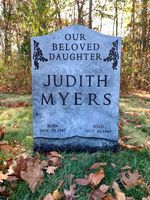 Judith Myers FULL SIZE 36" Tall Halloween Tombstone Prop Headstone Life Size