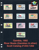 $11.55 Scott Value - 1992 GAMBIA Flags River Boats Ships CV MNH NH UM