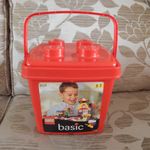 Vintage Red Lego Storage Bucket Tub Box With Handle 1990's