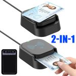 2 in 1 USB 2.0 Smart Card Reader Contact & NFC IC Card Reader for ATM Tax Bank