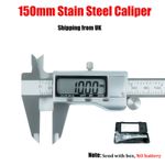 150mm 6'' Digital Vernier Caliper Stainless Steel Micrometer LCD Gauge Measuring