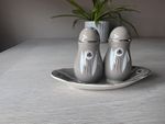 Atomic 1950s Kon-Tiki Palissy Ceramic Salt & Pepper Vintage Set 