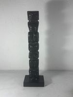 Canada Tribal Totem Pole Ornament Paperweight Black 24cm Pearlite Souvenir