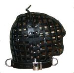 100% GENUINE LEATHER BONDAGE CAGE HOOD