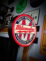 Milwaukee Tools LED Light Box Sign Wall Mounted Illuminated Workshop Garage