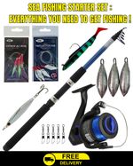 10ft Sea Fishing Rod & Reel Combo – Mackerel Starter Kit – Ready to Fish