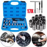 17PC Diesel Injector Seat Cleaning Repair Tool Kit Valve Seat Cutter Reamr Set