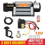 Heavy Duty Electric Winch 12V 13500lb/6123kg Steel Rope Wireless Remote Controls