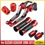 For SUZUKI GSX650F 2008-2015 New Handle Grips Cap Brake Clutch Levers Sets Red