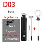 USB Rechargeable Milk Coffee frother Whisk Egg Beater Handheld Frappe Mixer New