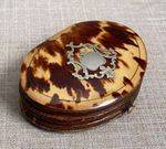 Antique c1840 Silver Inlaid Faux Tortoiseshell Gold Coin Purse Silk Interior