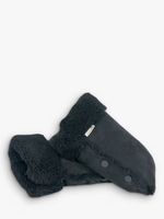 BINIBAMBA All Black Lamb Skin Sheepskin Buggy Pram Mittens Wool Lined Rare VGC