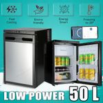 12V 24V Compressor Fridge 50 Litre Quiet LED Display GEARZAAR Black Finish Unit