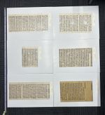 Set of 6 Antique Japanese Woodblock‑Printed Buddhist Sutra Pages