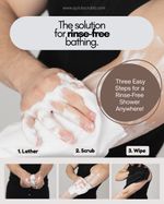 Quick Scrubb Rinse Free Bath Sponge Towel Travel Camping Elderly Wheelchair user