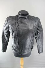 CLASSIC 'CHARLIE' BLACK LEATHER BIKER JACKET 36 INCHES/EXTRA SMALL