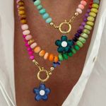 Colorful Rainbow Beaded Necklace Ocean Style Choker Necklace  Women